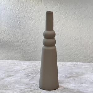 Bloomingville Organic Modern Stoneware Vase Matte Taupe 11.5" Tall